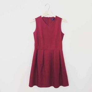 gap maroon fit and flare dress a line